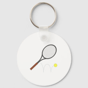 Tennisracket och boll nyckelring