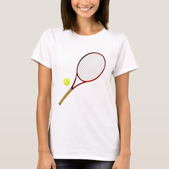 Tennisracket och boll t shirt (Framsida)