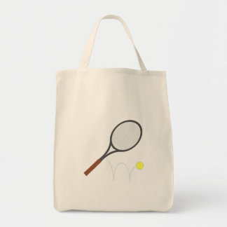 Tennisracket och boll tygkasse
