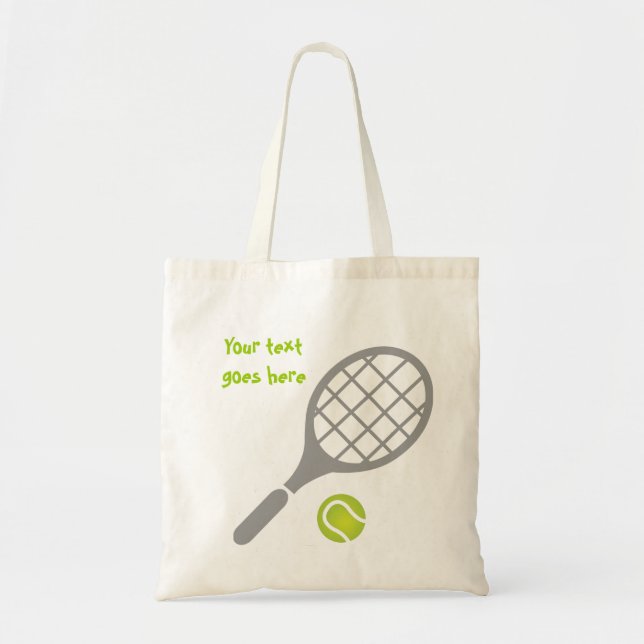Tennisracket- och bollanpassningsbar tygkasse (Framsidan)