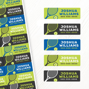 Tennisracket och det mobilare egendom-numret boll  klistermärke