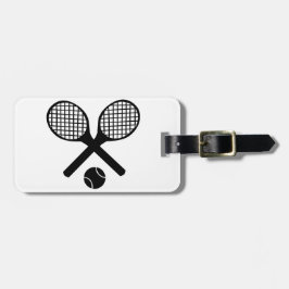 Tennisracket och tennisboll bagagebricka