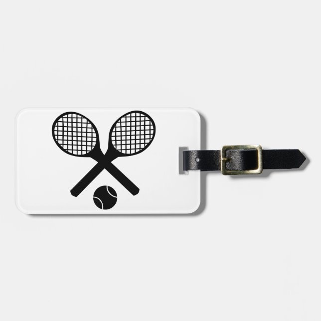 Tennisracket och tennisboll bagagebricka (Horisontell Framsida)