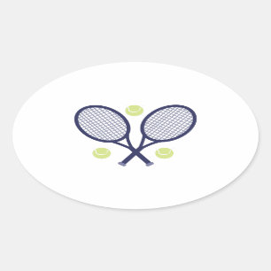 Tennisracket Ovalt Klistermärke