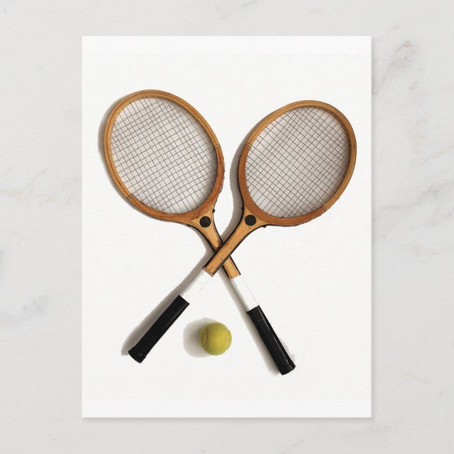 tennisracket, sportar, matcher, vykort (Framsida)