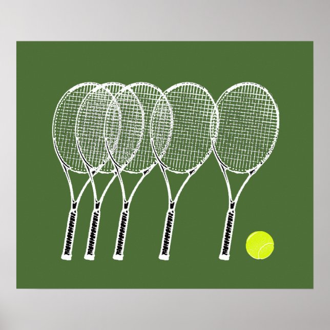 tennisracketar för idrottsdekaler med boll poster (Framsidan)