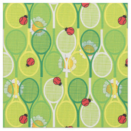 💚 🐞 🎾 tennisracketar på grönt, anpassningsbar s tyg