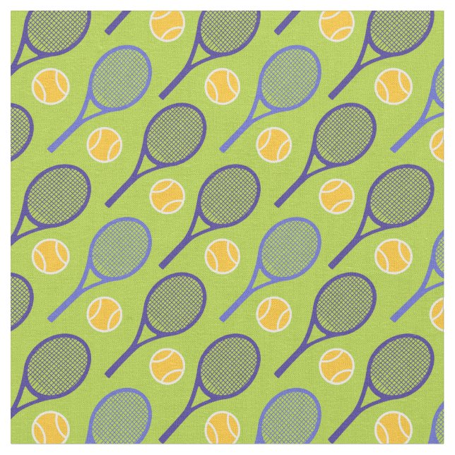 💚 🤩 🎾 tennisracketar på grönt (små plattor) tyg (Närbild)