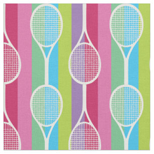 Tennisracketar på stripbakgrund tyg