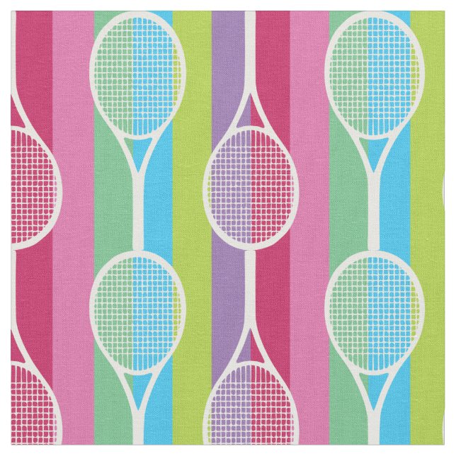 Tennisracketar på stripbakgrund tyg (Närbild)