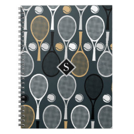 Tennisracketar Personliga Initialer Sport Namn Anteckningsbok