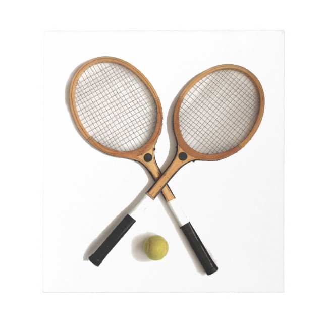 Tennisracketar , sporter , ballongspel, anteckningsblock (Framsida)