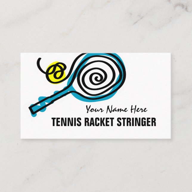 Tennisracketsträngarens visitkortsmall visitkort (Framsida)