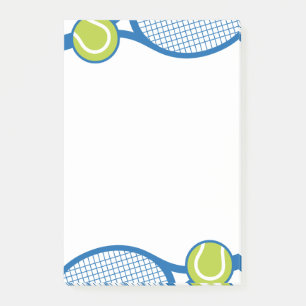 Tennisracquet och boll post-it block