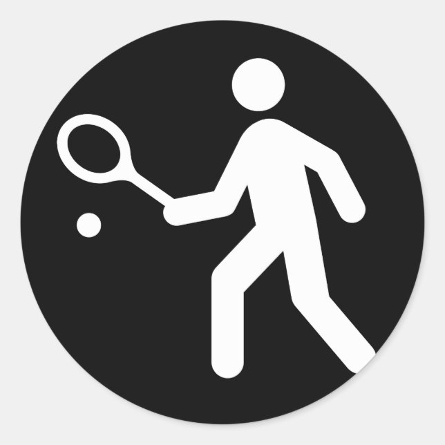 TennisRacquetballPictogram Runt Klistermärke (Framsida)