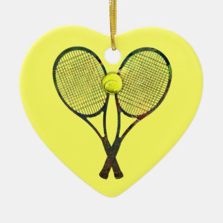 TENNISRACQUETS- & BOLLprydnad Julgransprydnad Keramik