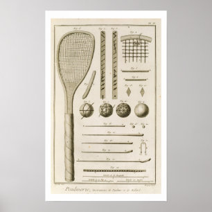 Tennisracquets- och Billiardstickrepliker, från Poster