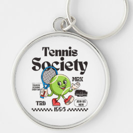 Tennissällskap Rund Silverfärgad Nyckelring
