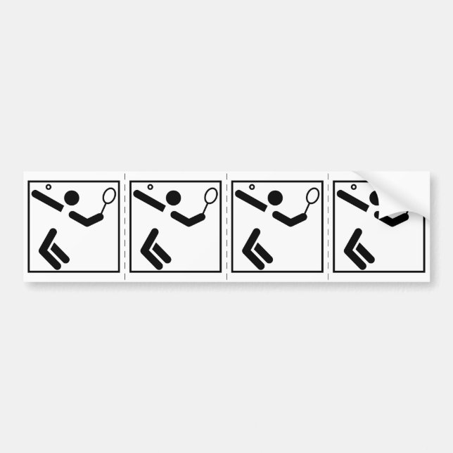 TennisSilhouettefigur Bildekal (Framsidan)