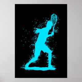 Tennisspelare - Abstrakt Akvarellkonst Poster