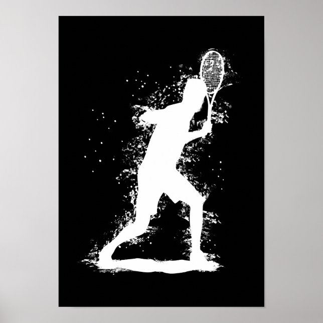 Tennisspelare - Abstrakt Akvarellkonst Poster (Framsidan)
