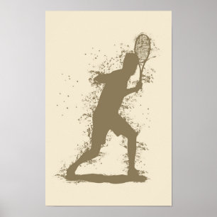Tennisspelare - Abstrakt Akvarellkonst Poster