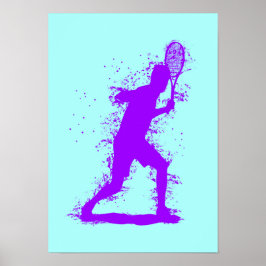 Tennisspelare - Abstrakt akvarellkonst Poster