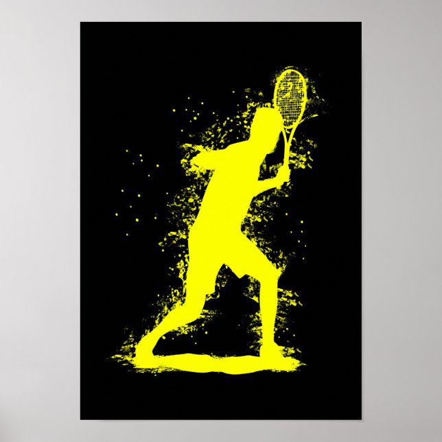 Tennisspelare - Abstrakt Akvarellkonst Poster (Framsidan)