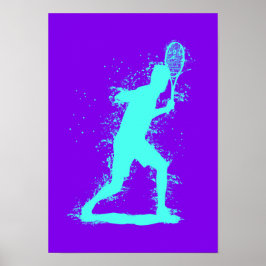 Tennisspelare - Abstrakt Akvarellkonst Poster