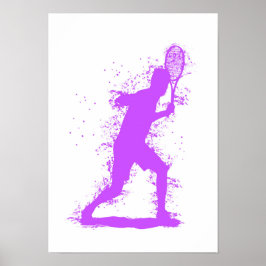 Tennisspelare - Abstrakt Akvarellkonst Poster