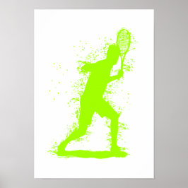 Tennisspelare - Abstrakt Akvarellkonst Poster