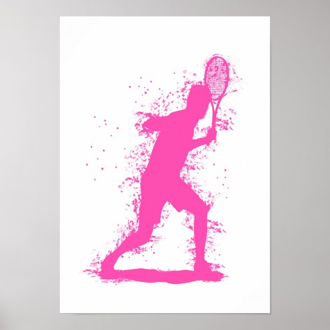 Tennisspelare - Abstrakt Akvarellkonst Poster (Framsidan)