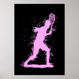 Tennisspelare - Abstrakt Akvarellkonst Poster