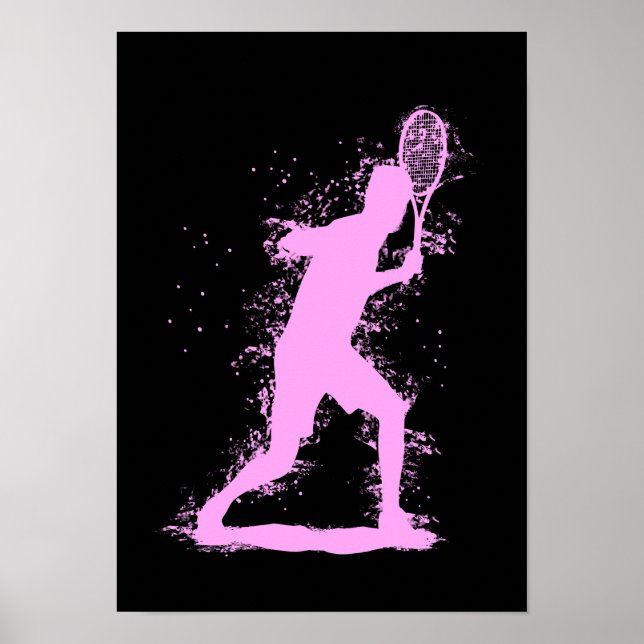 Tennisspelare - Abstrakt Akvarellkonst Poster (Framsidan)
