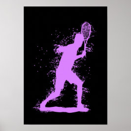 Tennisspelare - Abstrakt Akvarellkonst Poster