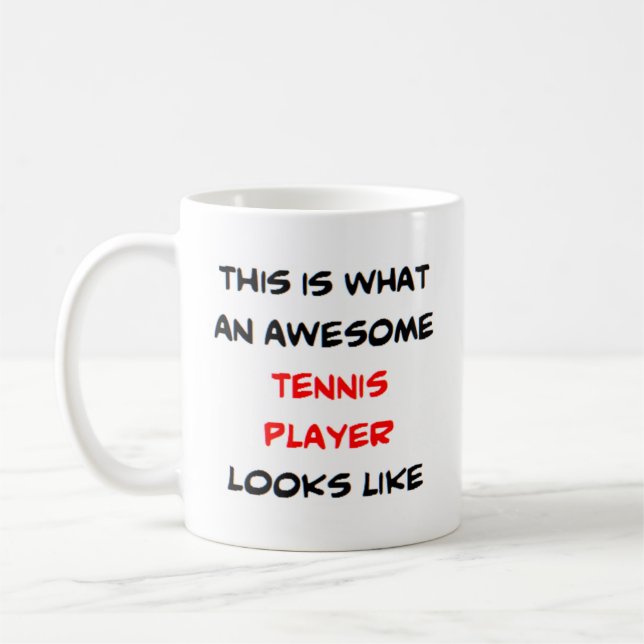 tennisspelare, fantastisk kaffemugg (Vänster)