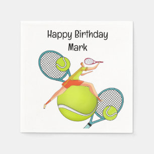 Tennisspelare för födelsedagsfest pappersservett