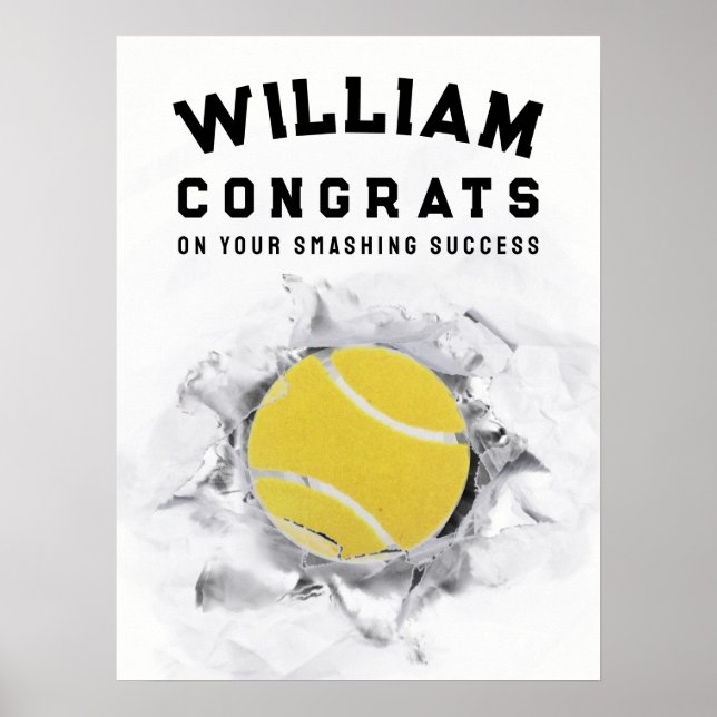 Tennisspelare Grattis Poster (Framsidan)
