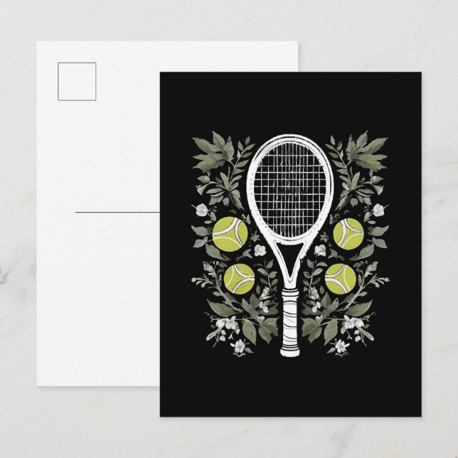Tennisspelare Inbjudan Vykort (Fram/baksida)