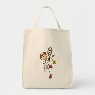 Tennisspelare med RacquetTshirts och gåvor Tygkasse