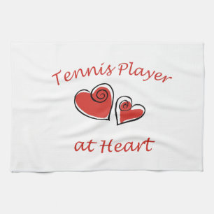 Tennisspelare på hjärta kökshandduk