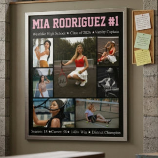 Tennisspelare Senior Examensfoto Collage Poster