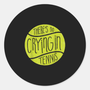 Tennisspelare som gråter tennisboll rolig sportpre runt klistermärke