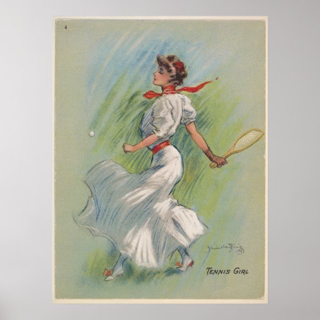 Tennisspelare Vintage Poster (Framsidan)