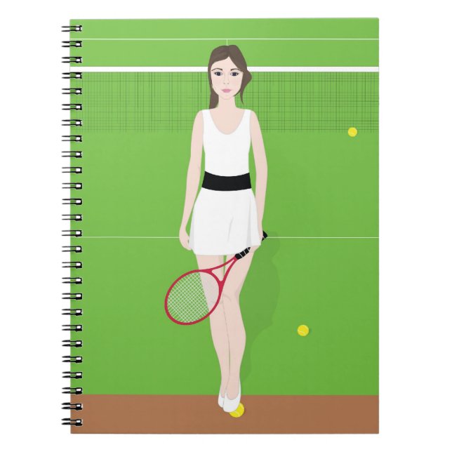 Tennisspelareanteckningsbok Anteckningsbok Med Spiral (Framsidan)