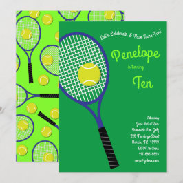 Tennissport Barns födelsedag Party Inbjudningar