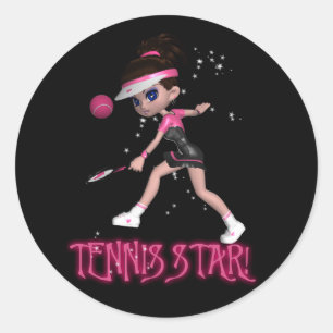 Tennisstartklistermärke Runt Klistermärke