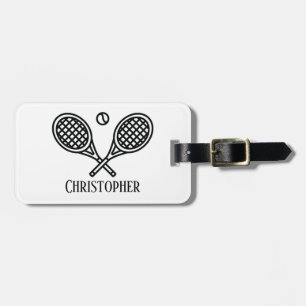 Tennistema Monogrammed Namn Bagagebricka