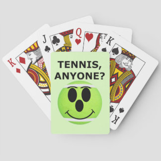 Tennistemacykel som leker kortdäck kortlek
