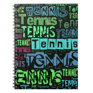 TennistextCollage Anteckningsbok Med Spiral